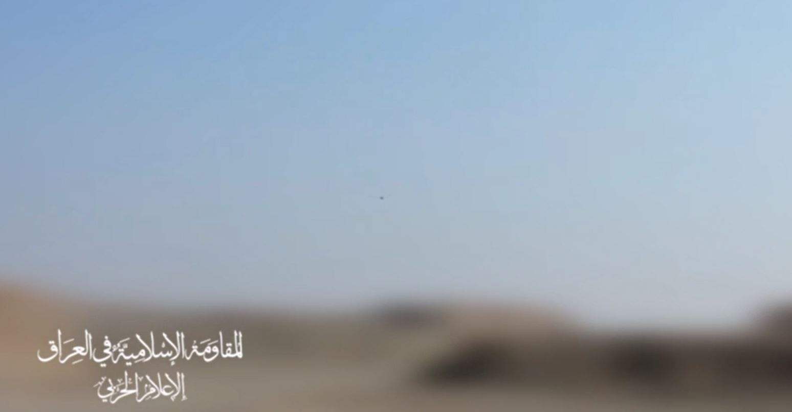بالفيديو - مشاهد من إطلاق &quot;المقاومة الاسلامية في العراق&quot; لطائرة مسيّرة بإتجاه قاعدة حرير الأميركية في أربيل 