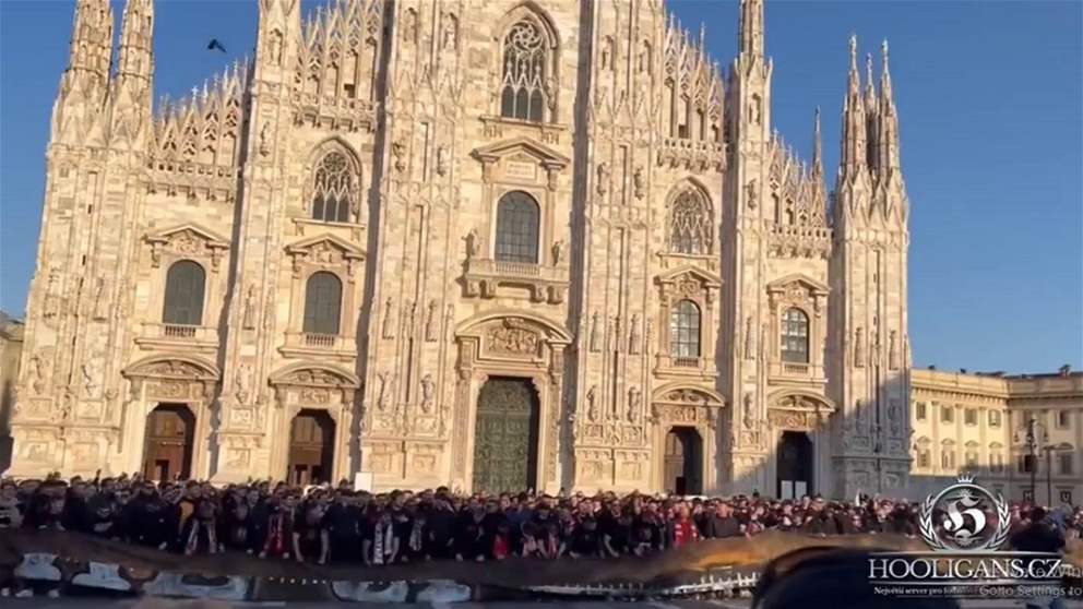 فيديو - لوحة مثيرة للدهشة من جمهور سلافيا براغ في ميلانو