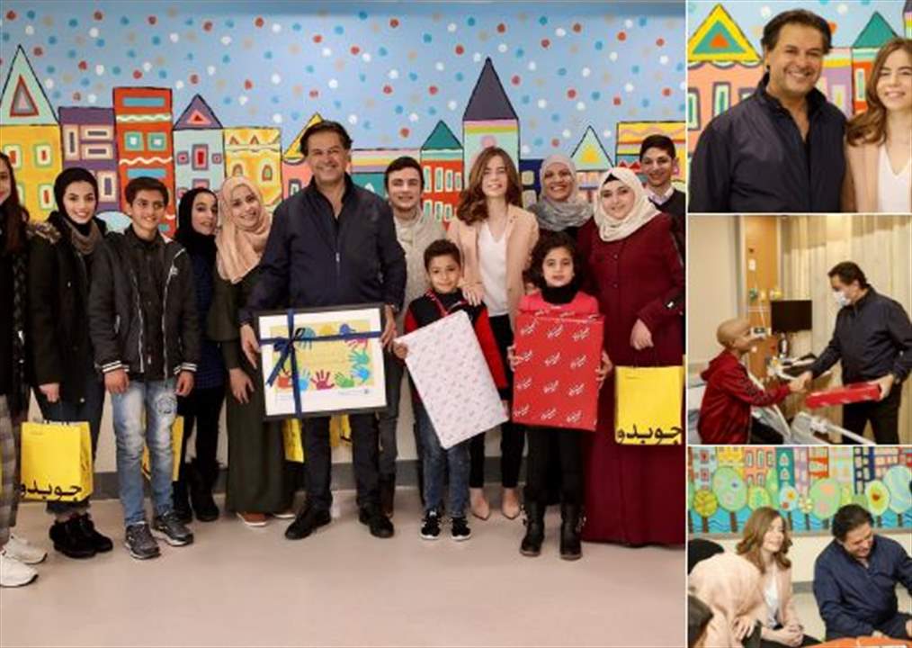 راغب علامة يزور أطفال مركز الحسين للسرطان