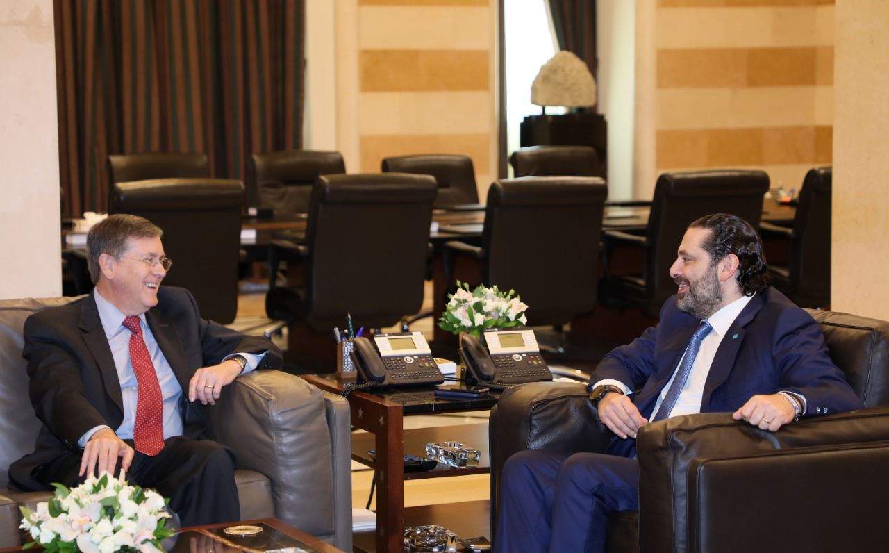 الحريري يستقبل ساترفيلد في السراي الحكومي