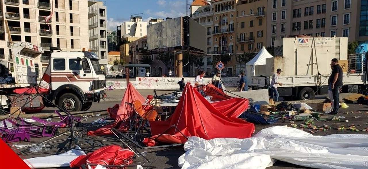 عودة المتظاهرين الى ساحة الشهداء ودعوات لاعادة نصب الخيم