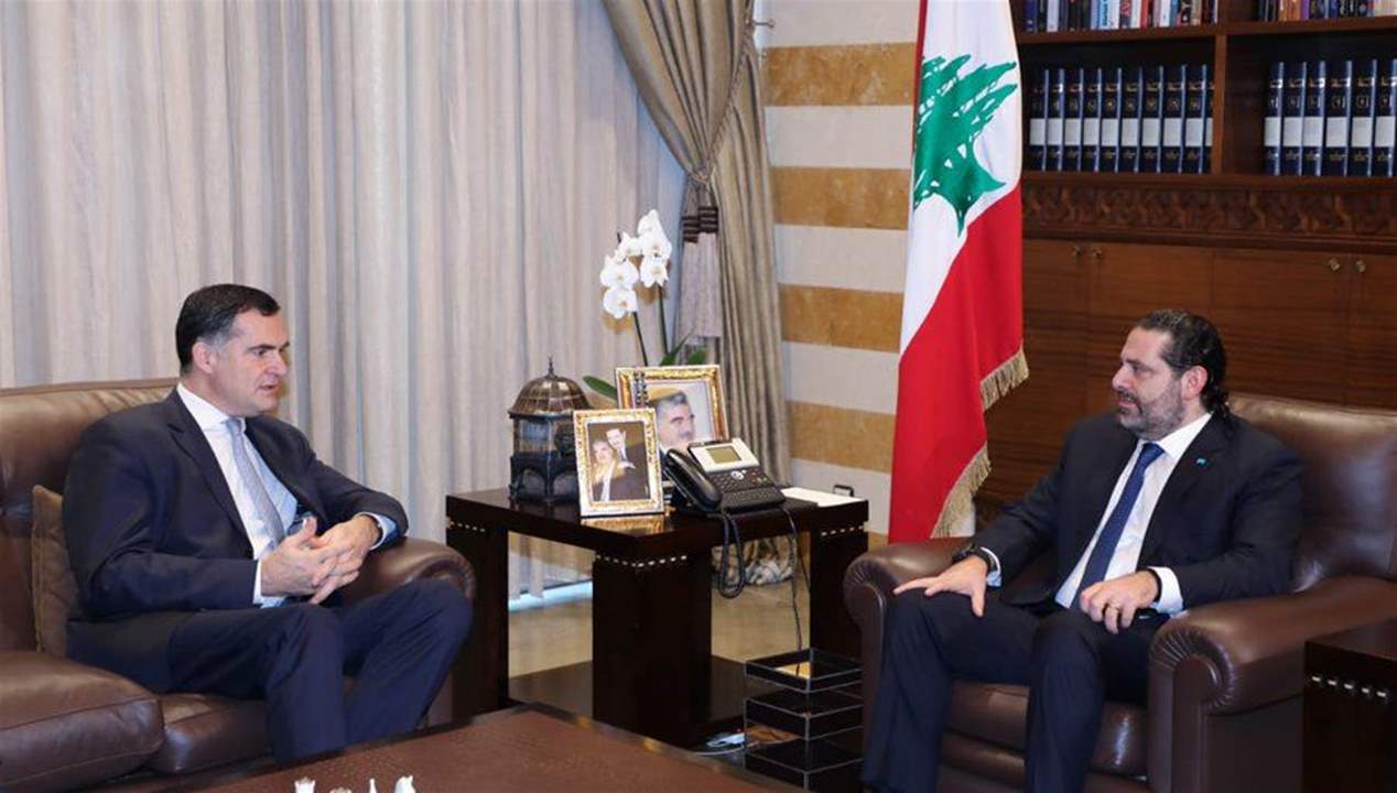 الحريري يستقبل مدير دائرة الشرق الأوسط وشمال أفريقيا بالخارجية الفرنسية كريستوف فارنو