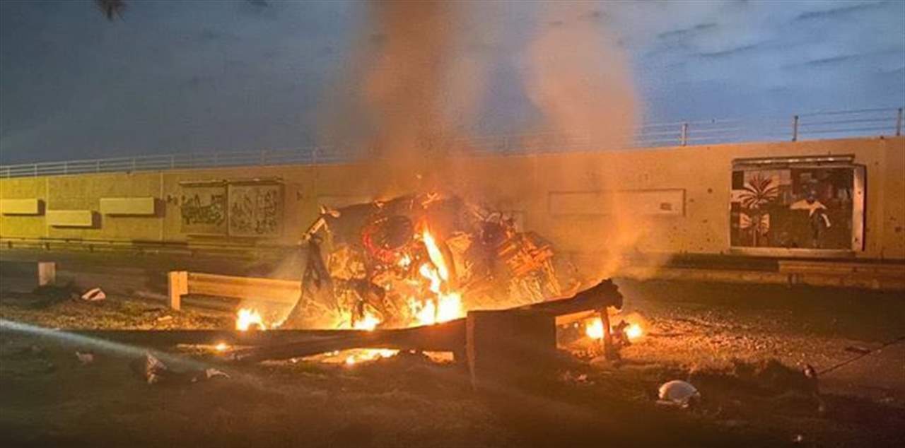 بالصور والفيديو-  لحظة استهداف سليما ني والمهندس بغارة اميركية على بغداد