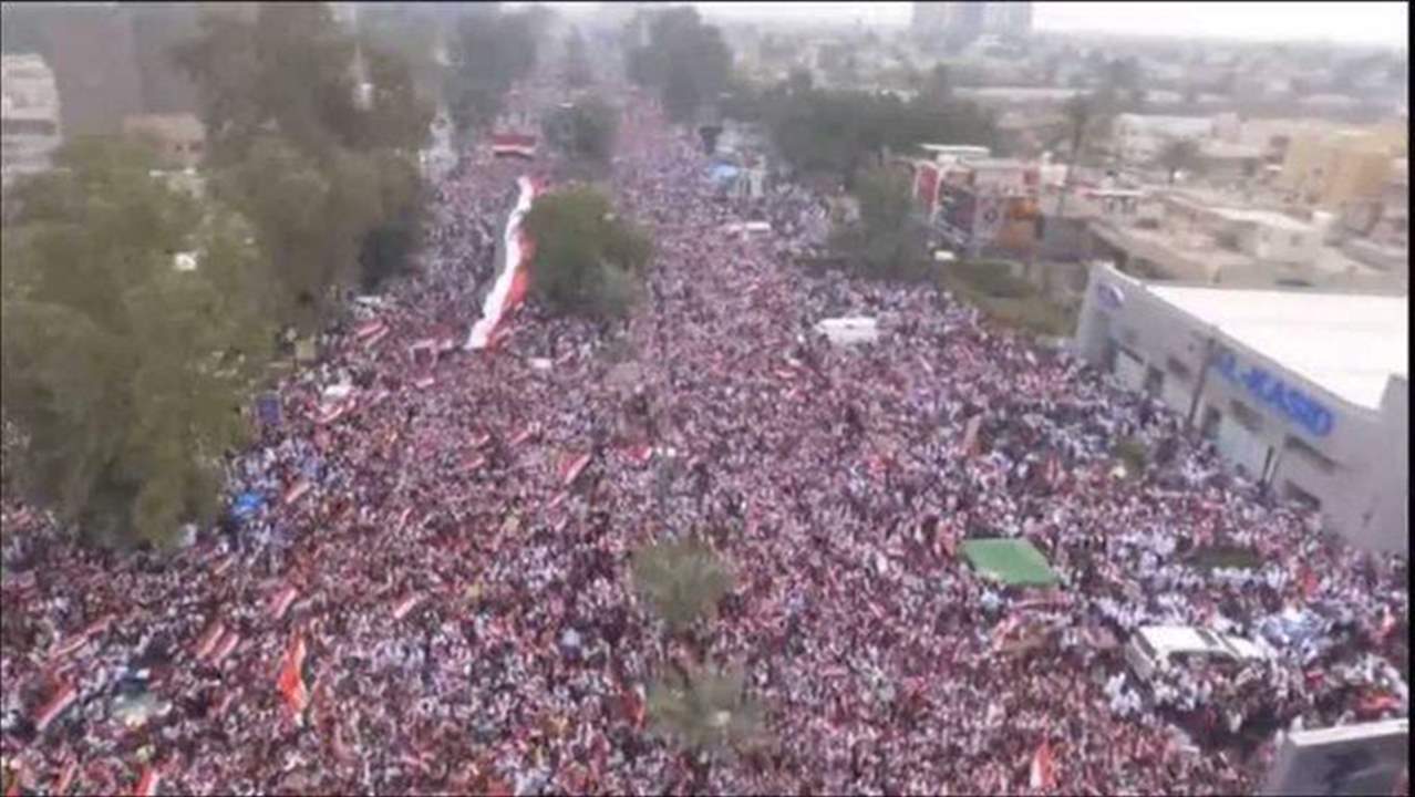بالفيديو- تظاهرة مليونية في بغداد رفضاً للوجود الأميركي