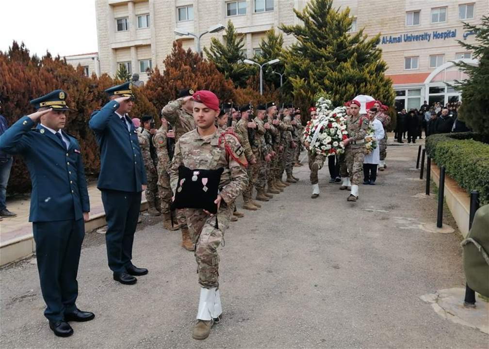 الجيش شيّع العسكريين الثلاثة الذين استشهدوا امس في الهرمل