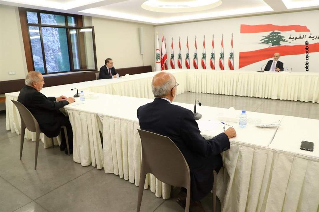 جعجع استقبل طعمة وشهيب موفدين من جنبلاط: بالتواصل والتواضع يمكننا الوصول الى حل يحمي الشعب اللبناني