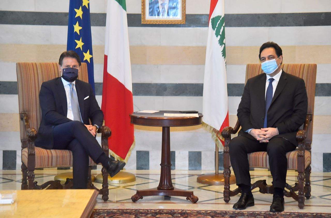 دياب استقبل نظيره الايطالي في حضور عكر والمشرفية