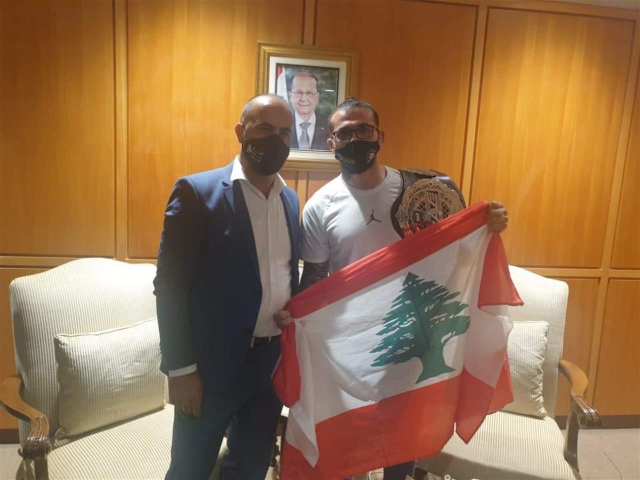 استقبال البطل  العالمي محمد فخر الدين في مطار بيروت