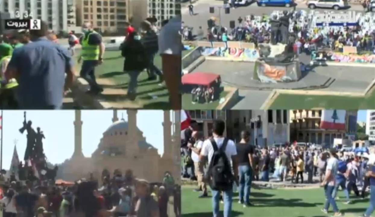 تكريم شهداء انتفاضة 17 تشرين والجرحى والمحامين والصحافيين في ساحة الشهداء وسط بيروت 
