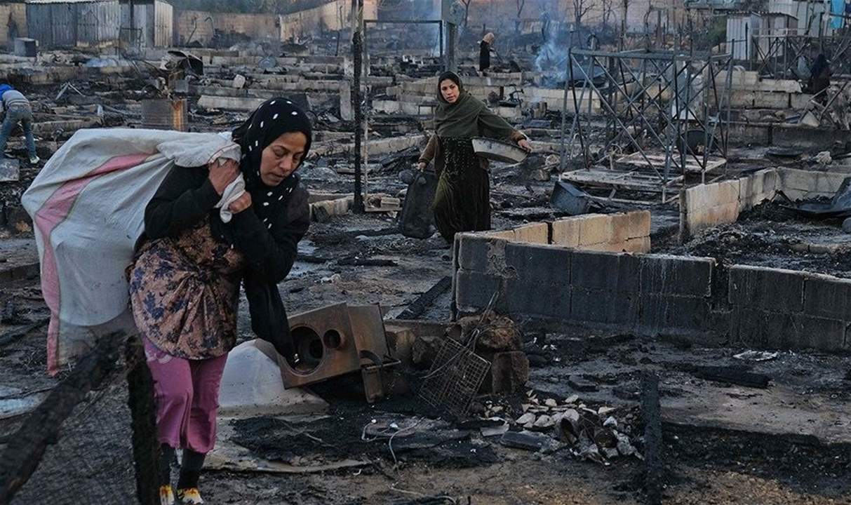 الخارجية السورية تدعو لبنان إلى "تحمل المسؤولية" بعد حريق مخيم اللاجئين  