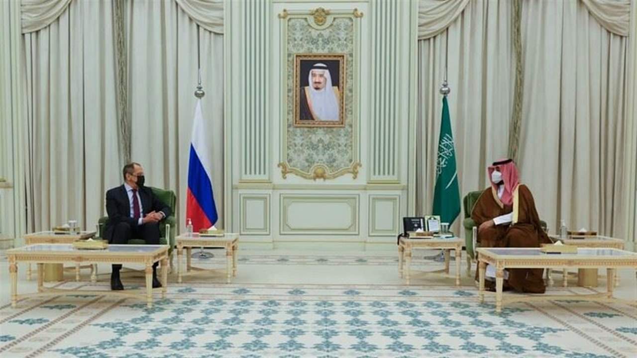 لافروف يبحث مع محمد بن سلمان العلاقات الثنائية والمستجدات الإقليمية والدولية