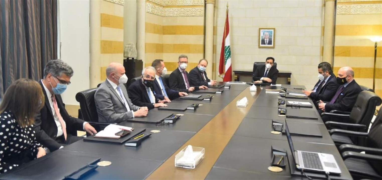 دياب اطّلع من وفد الماني على دراسة أوّلية حول إعادة تفعيل مرفأ بيروت