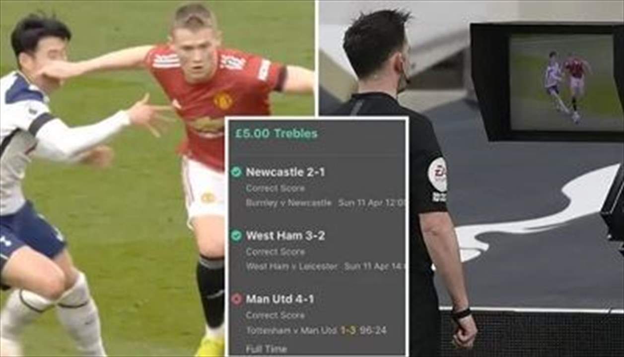 مقامر يخسر 90 ألف جنيه بسبب إلغاء "حكم الفار" هدفاً لليونايتد