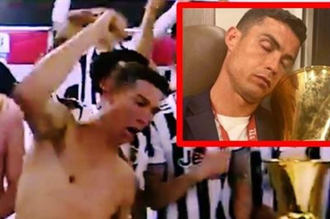 صورة: رونالدو نائماً وكأس إيطاليا في حضنه