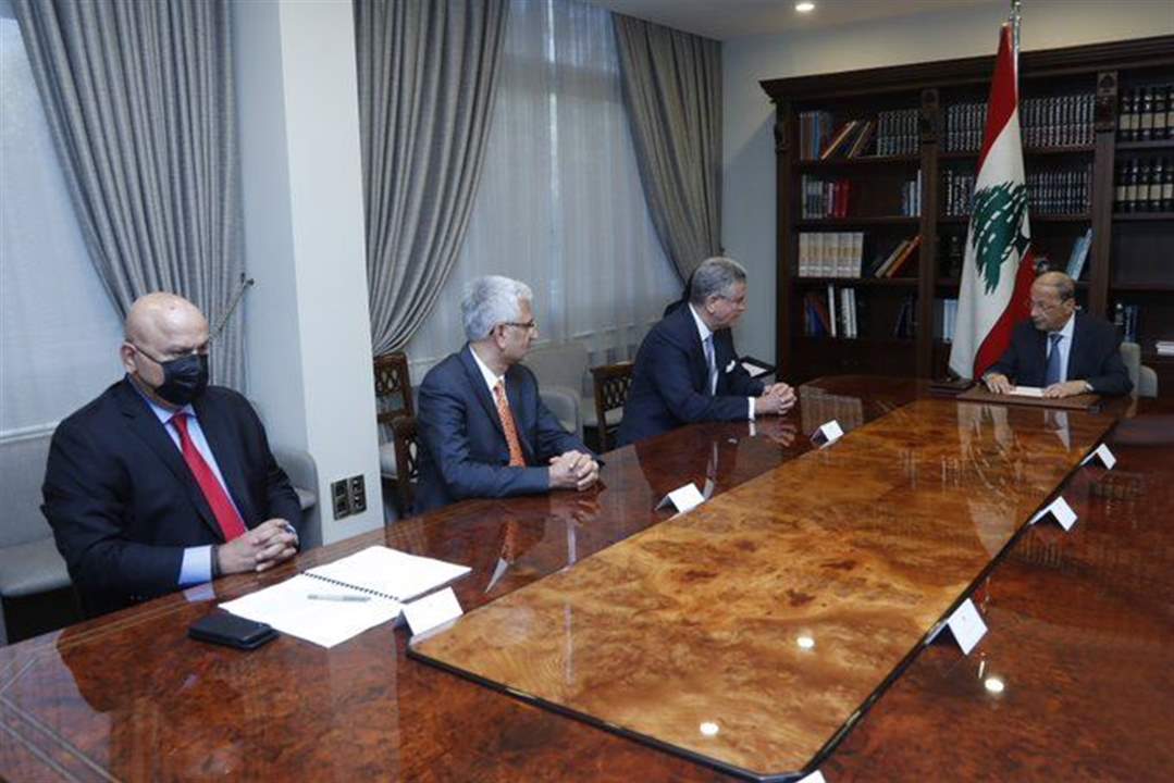الرئيس عون عرض مع  نائب رئيس مجموعة البنك الدولي لشؤون منطقة الشرق الاوسط وشمال أفريقيا فريد بلحاج وعدد من معاونيه دور البنك الدولي في مساعدة لبنان في المرحلة الراهنة