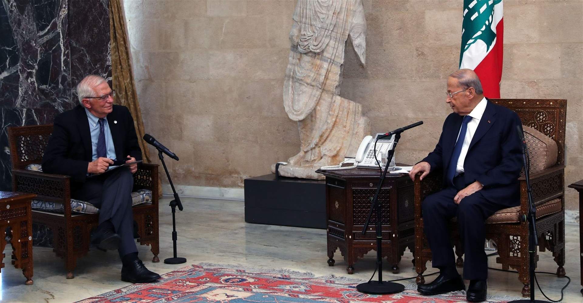  الرئيس عون: الأزمة محلية وداخلية والتدقيق الجنائي هو الأساس في مكافحة الفساد .. وبوريل: العقوبات على الطاولة ولا مساعدات دون إصلاحات