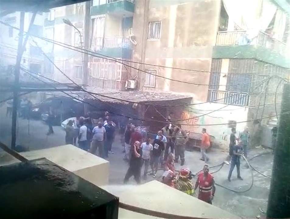 حريق ثلاثة مولدات كهربائية وخزان مازوت في صيدا