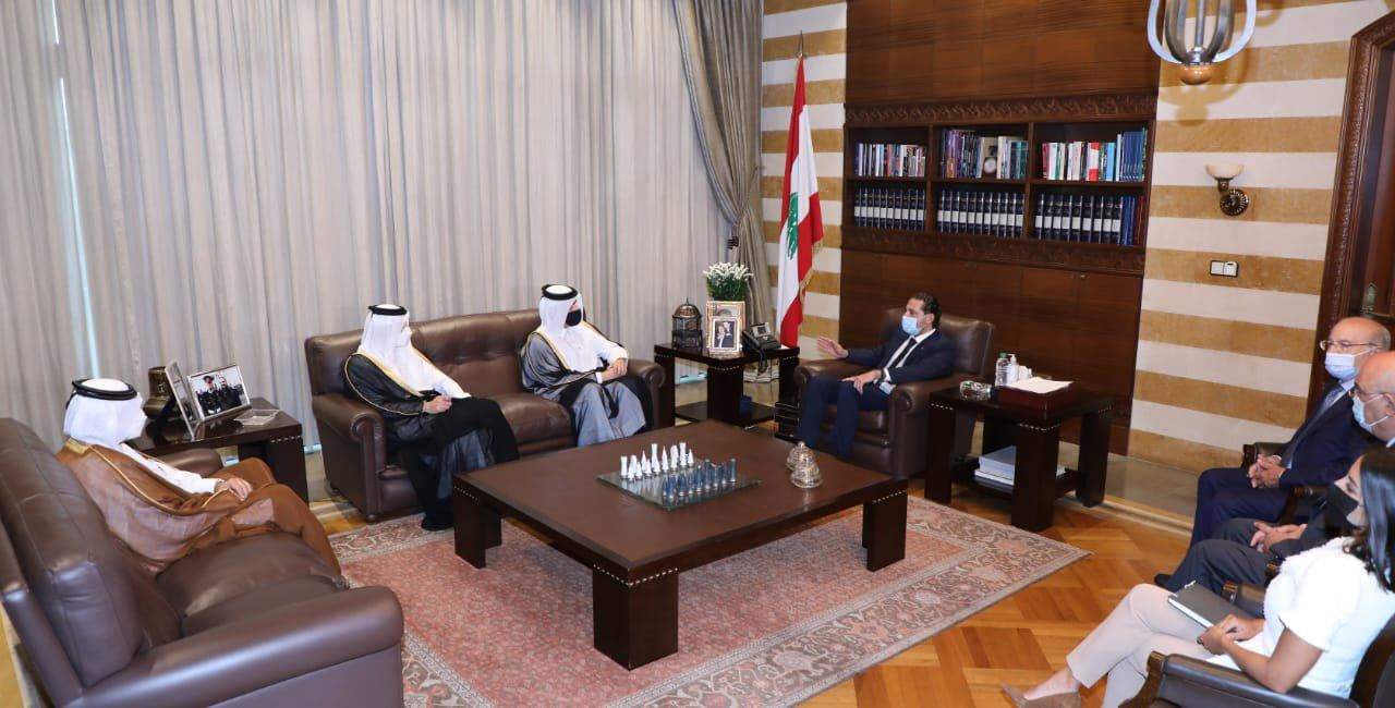 الحريري استقبل وزير الخارجية القطري والوفد المرافق في بيت الوسط