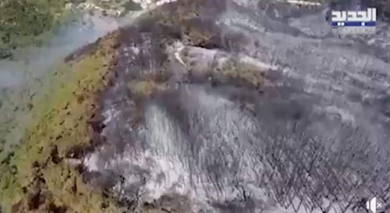 حرائق عكار.. مشاهد جوية تظهر الخسائر الفادحة التي خلفتها في الأحراش والغابات الحرجية