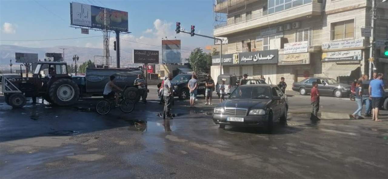 مراسل الجديد: قطع الطريق الدولية في شتورا-المصنع عند مفرق المرج