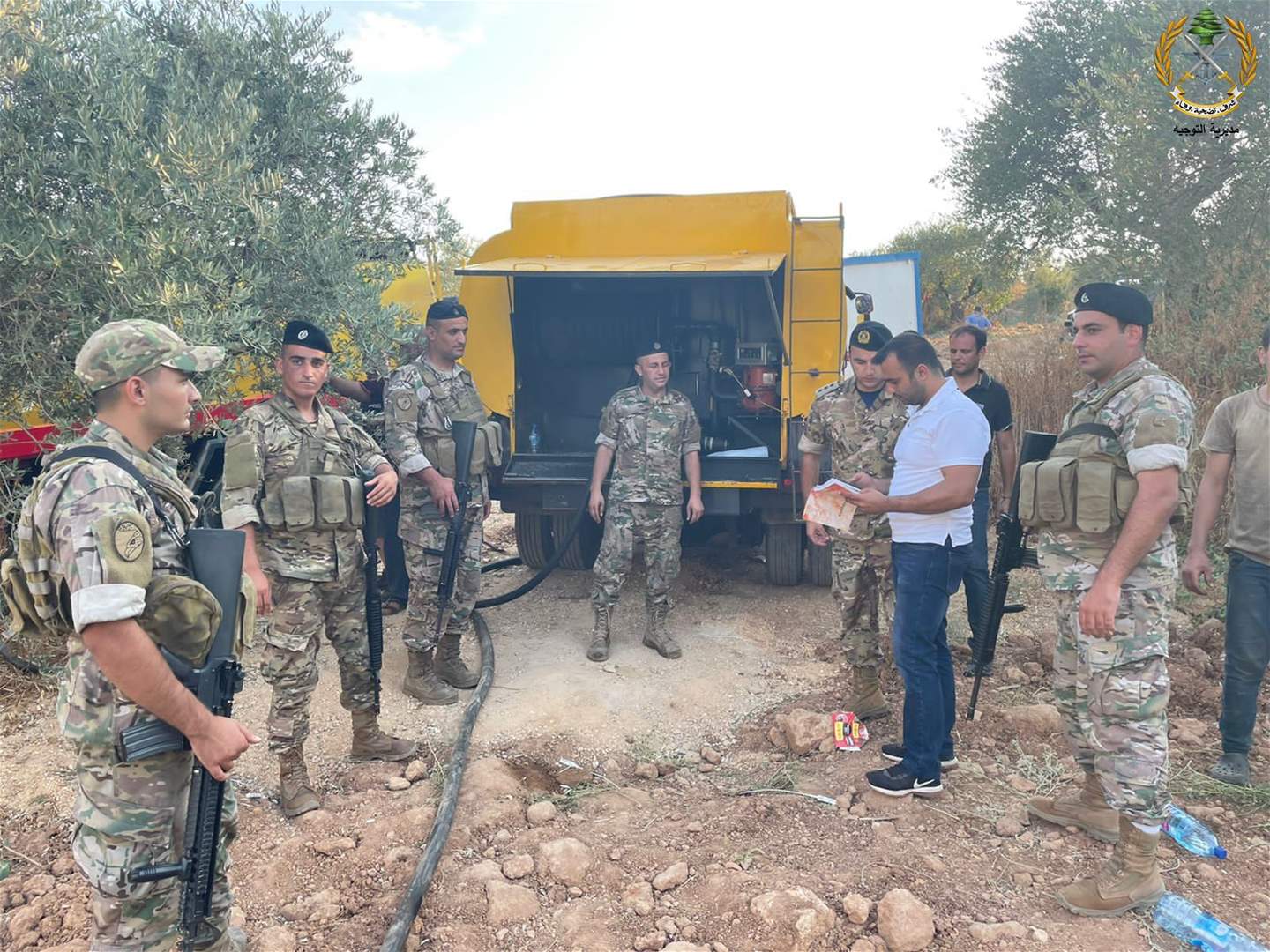 الجيش: مصادرة ١٠٠ الف ليتر مازوت مخبأة في خزانات تحت الارض في منطقة زغرتا طريق السور ...