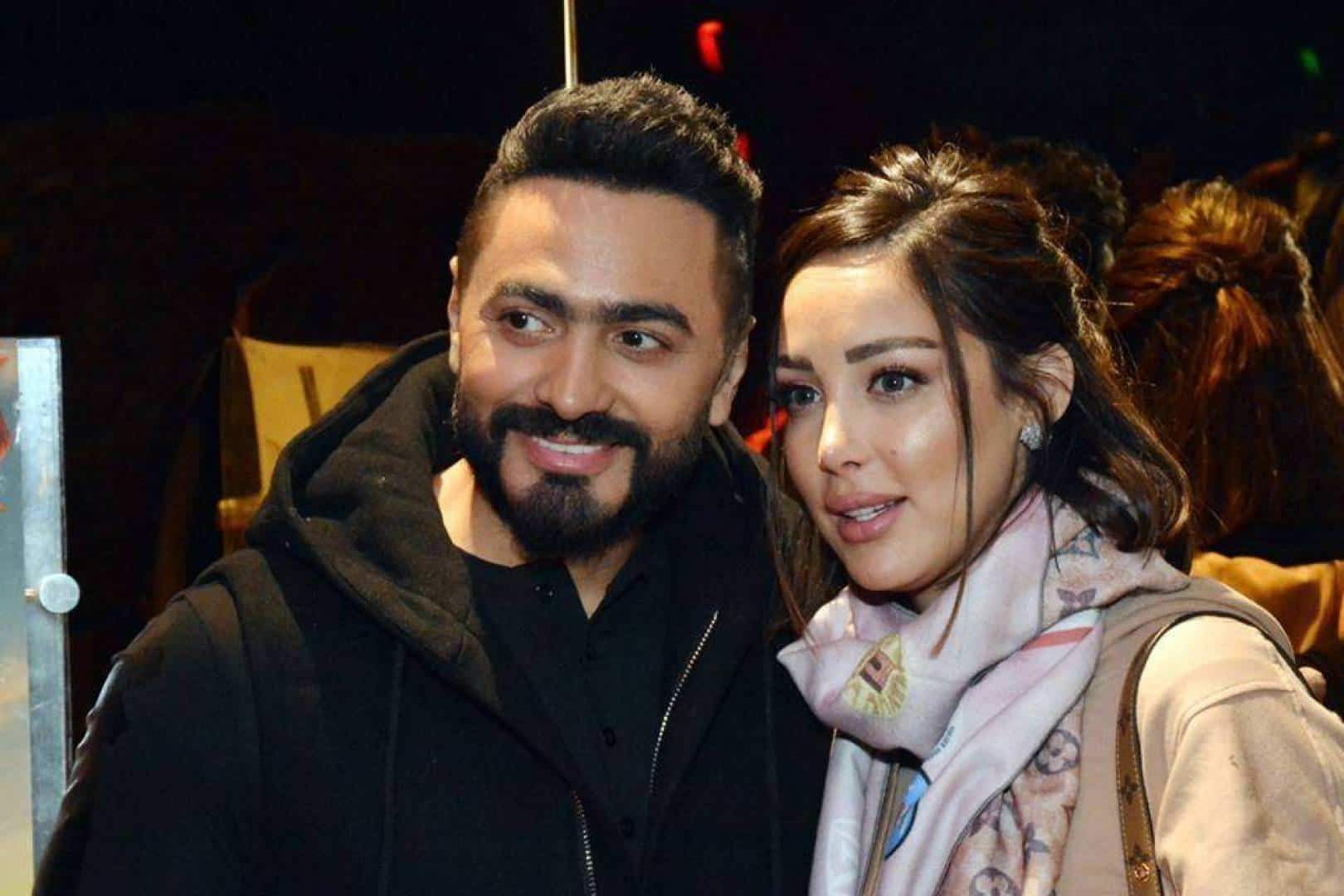 تامر حسني وبسمة بوسيل يردّان على أخبار الخيانة بطريقة مميزة