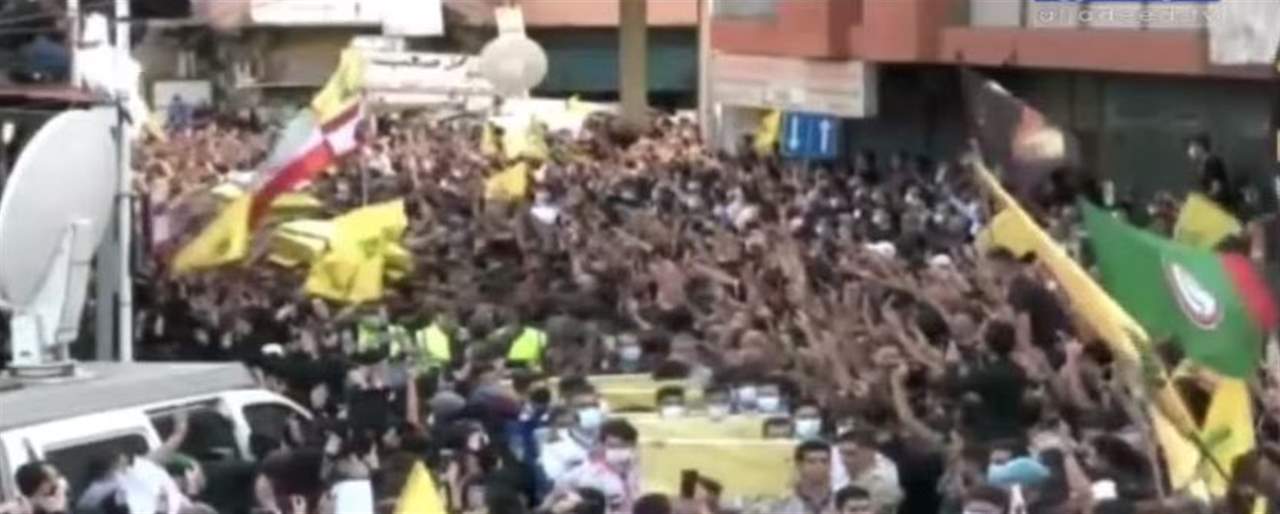 حزب الله وحركة أمل يشيّعان ضحايا الطيونة