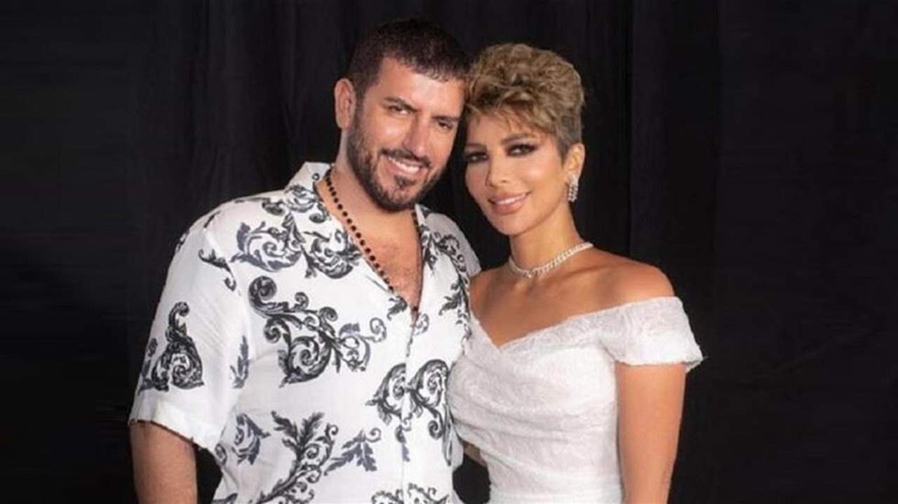 أصالة تتغزل بزوجها مباشرة على المسرح في أول حفل لها بعد ارتباطهما-فيديو