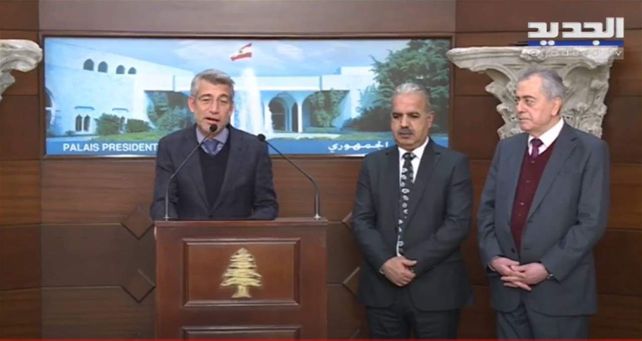تصريح وزيري الطاقة السوري غسان الزامل واللبناني وليد فياض بعد الإجتماع مع الرئيس ميشال عون