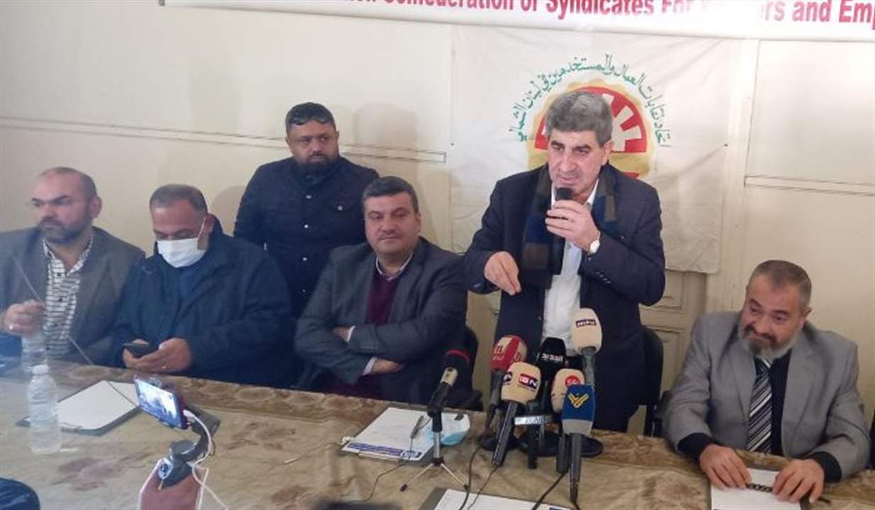 طليس: سنعطي فرصة ليوم واحد وأتمنى على رؤساء الاتحادات والنقابات تعليق تحرك الغد واجتماع سيعقد قبل ظهر الغد