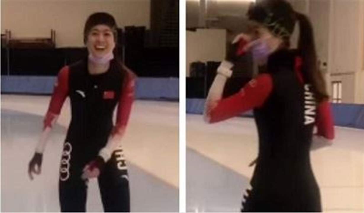 بالفيديو - متزلجة تايوانية عرضة لعقوبة لإرتدائها "ملابس سياسية" !!