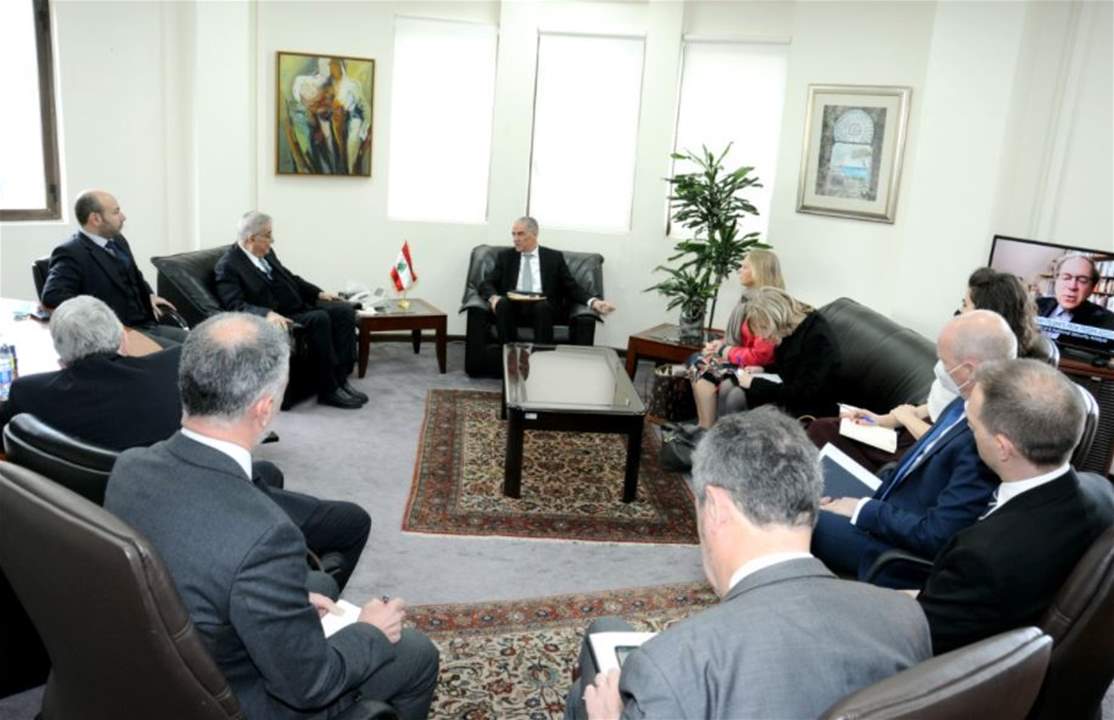 بوحبيب التقى طراف ووفد  دول مجموعة السبع لبحث تداعيات الازمة الاوكرانية الروسية على لبنان