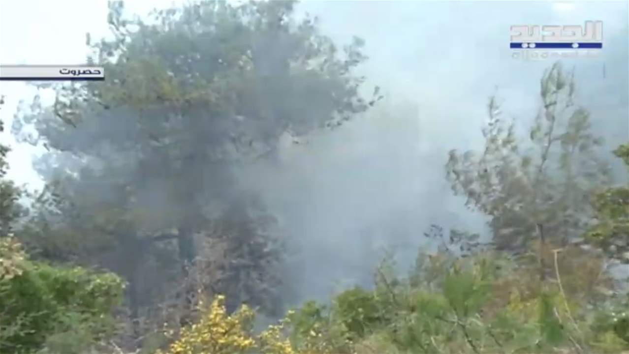 حـريق في خراج بلدة حصروت وصعوبات في اخماده: 