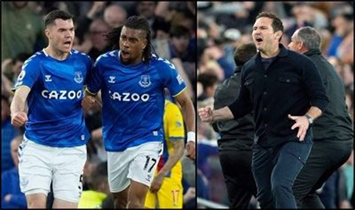 بالفيديو - ايفرتون ينجو من الهبوط ويحتفل بجنون