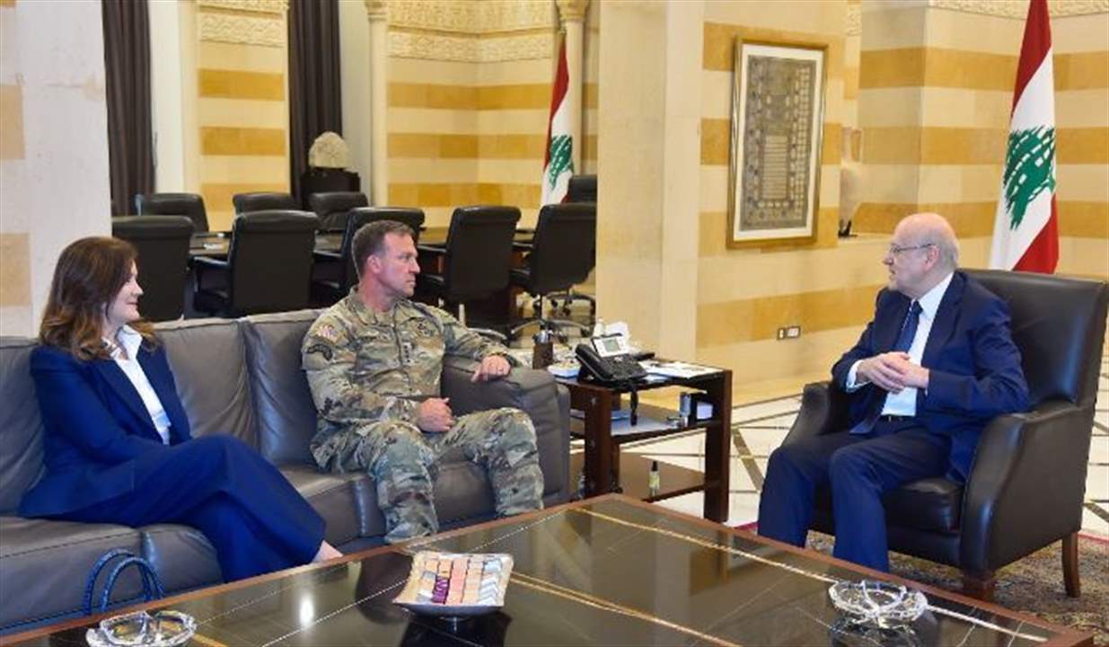 ميقاتي يستقبل القائد الجديد للقيادة الوسطى الأميركية بحضور شيا