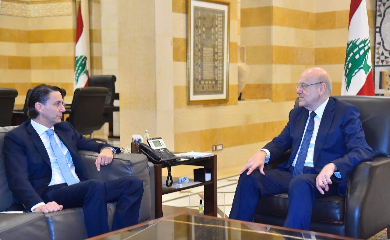 ميقاتي التقى هوكستين: مصلحة لبنان العليا تقتضي البدء بعملية التنقيب عن النفط