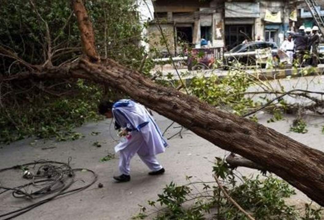بالفيديو - نجا بأعجوبة بعد سقوط شجرة 