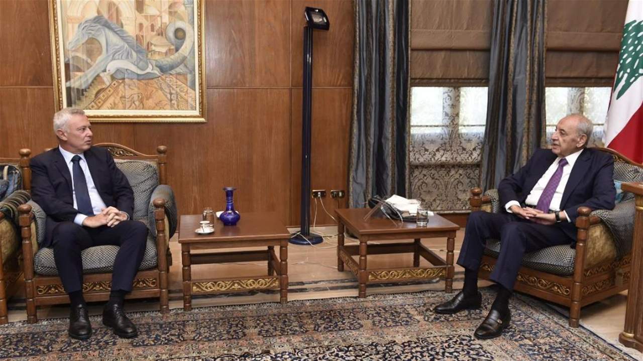   بري عرض الأوضاع العامة مع رئيس تيار المردة وتلقى برقية تهنئة من ابو الغيط 