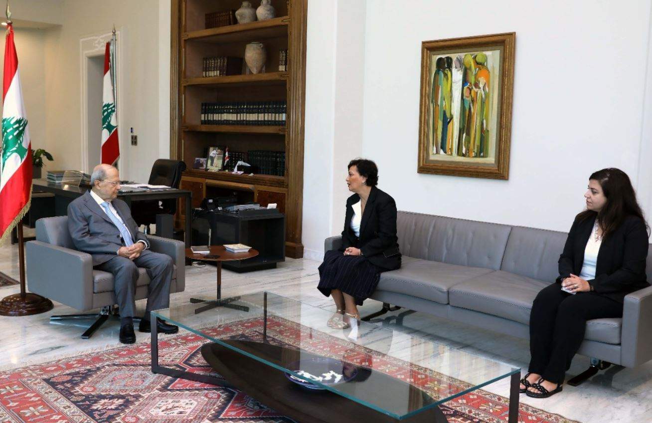 عون استقبل نائبة المنسق الخاص للامم المتحدة في لبنان في زيارة وداعية 