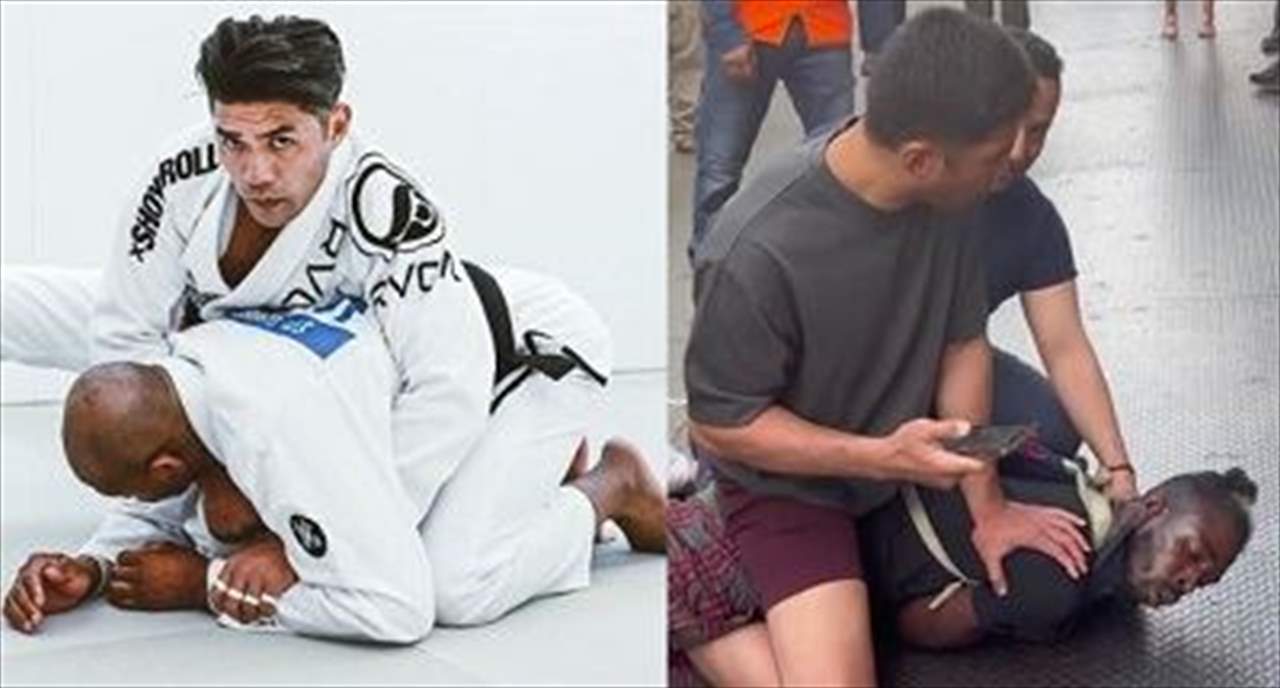 بالفيديو - بطل الجوجيتسو استخدم مهاراته للامساك برجل يعتدي على الناس