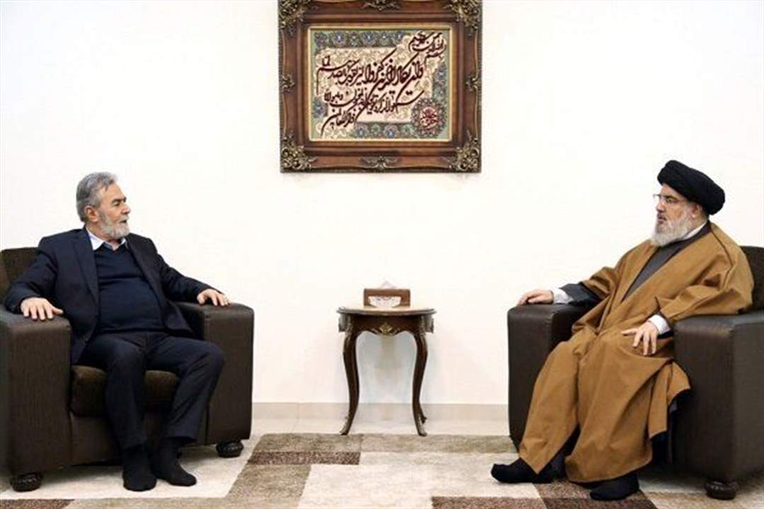  السيد نصر الله يستقبل النخالة ويبحث معه معركة "وحدة الساحات"