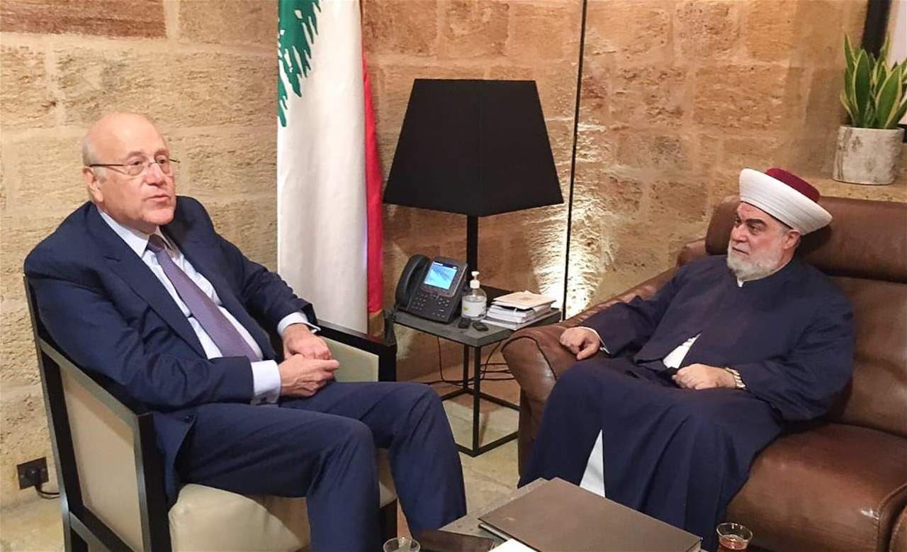 ميقاتي يستقبل مفتي طرابلس ويعرض معه أوضاع المدينة والتطورات السياسية