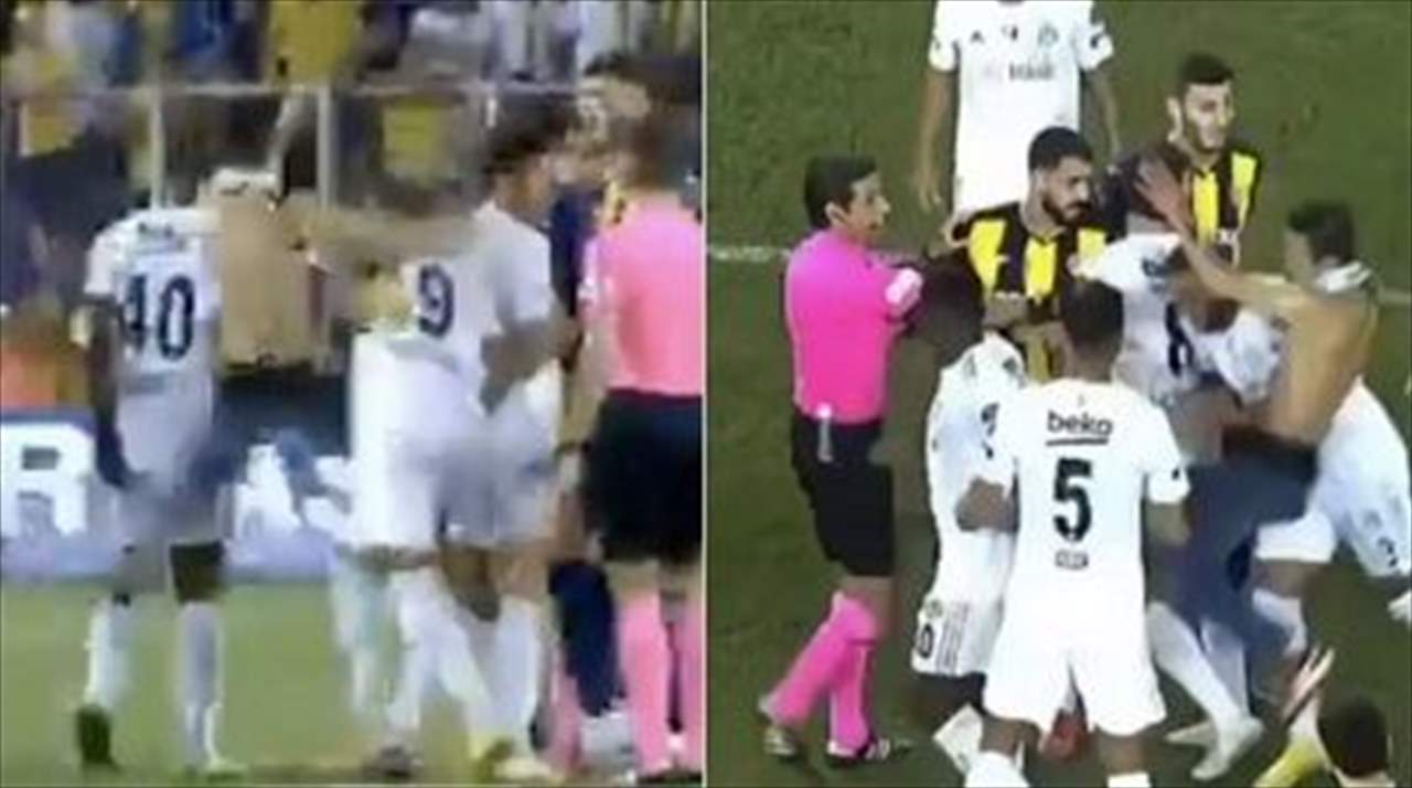 بالفيديو - قطع مسافة 100 متر ليعتدي على لاعب منافس !!