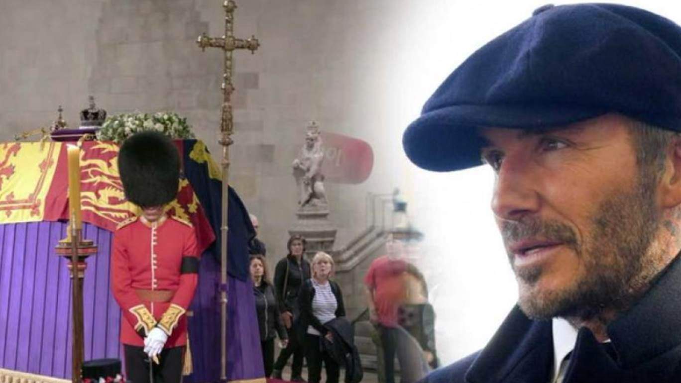 بالفيديو - ديفيد بيكهام انتظر 12 ساعة لوداع إليزابيث الثانية