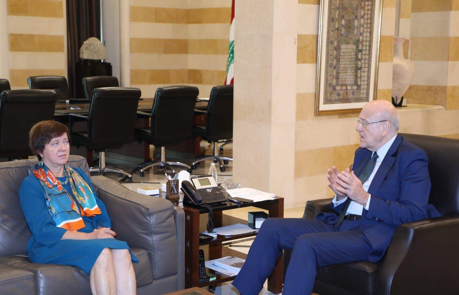   ميقاتي يعرض مع فرونتسكا نتائج زيارته إلى نيويورك ويجتمع مع 3 وزراء 