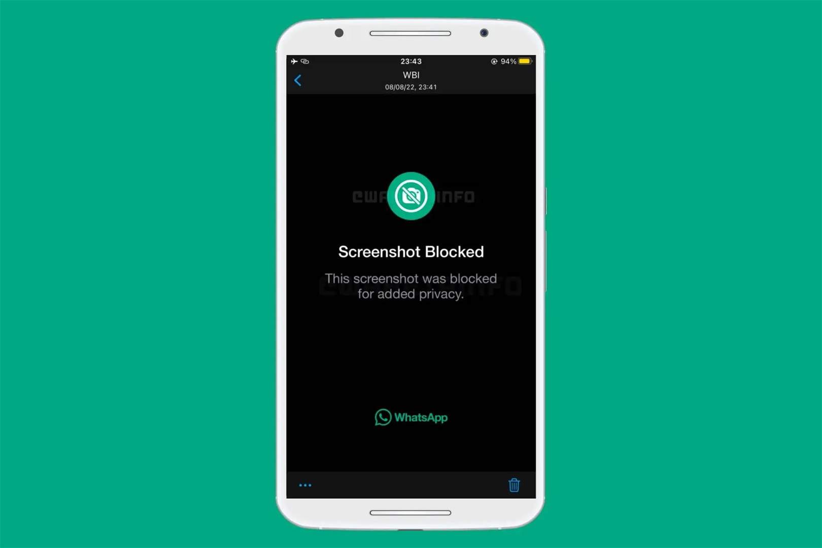     ميزة جديدة من "واتساب" .. منع أخذ "screenshot" لبعض المحادثات !