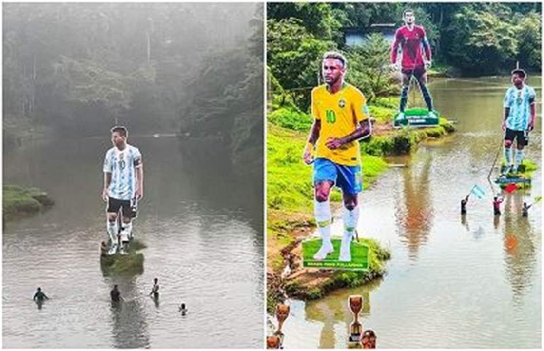 فيديو - نصب تماثيل عملاقة لميسي ونيمار ورونالدو في الهند !!