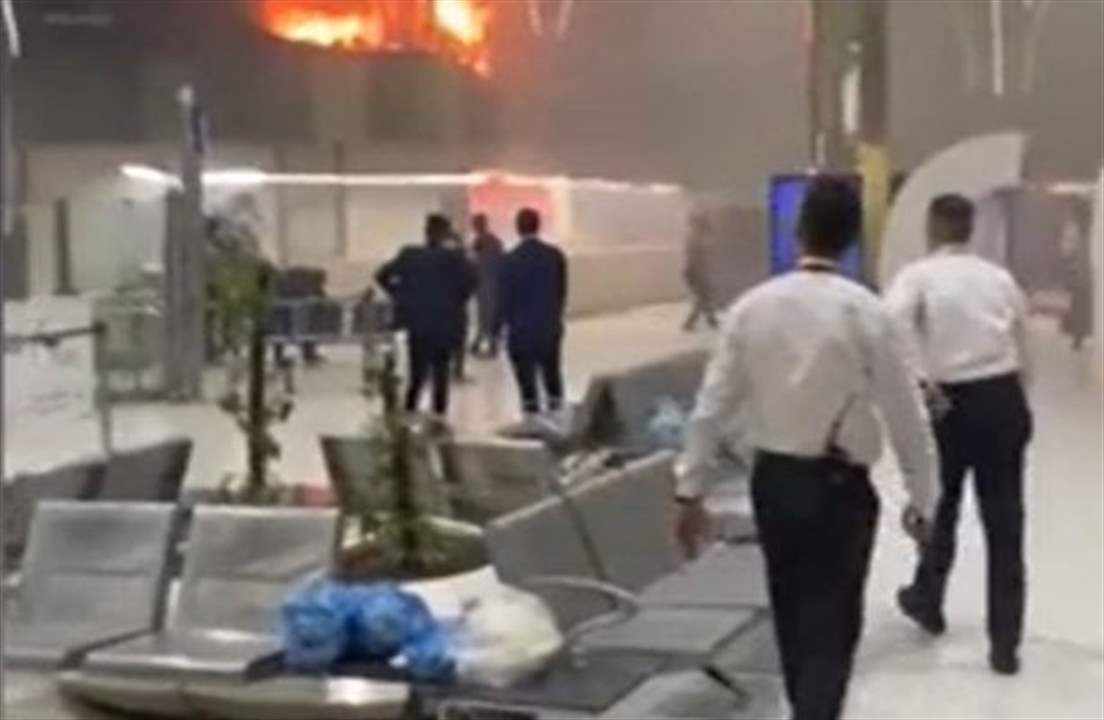 تعرض ثلاثة أشخاص لإصابات طفيفة جراء حريق اندلع في مطار بغداد