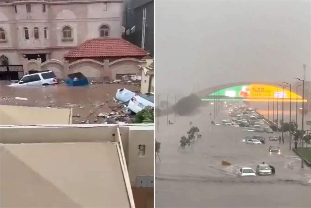 بالفيديو - أمطار غزيرة وسيول تغلق طرقا وتعطل الدراسة في عدد من مناطق السعودية