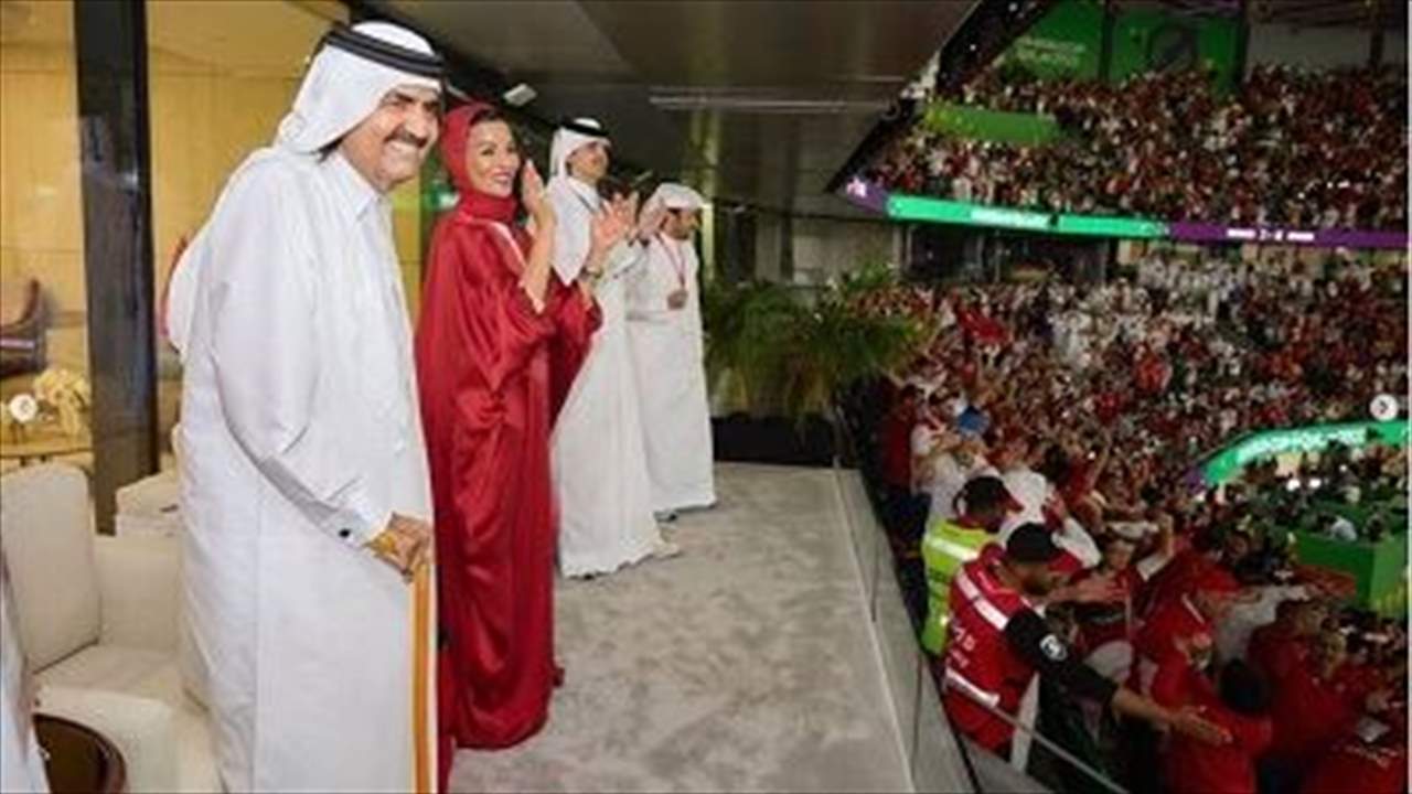 فيديو - الشيخة موزا والامير الوالد يحتفلان بفوز المغرب